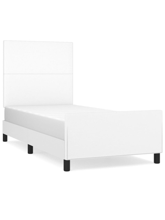Rám postele s čelem bílý 90x190 cm umělá kůže