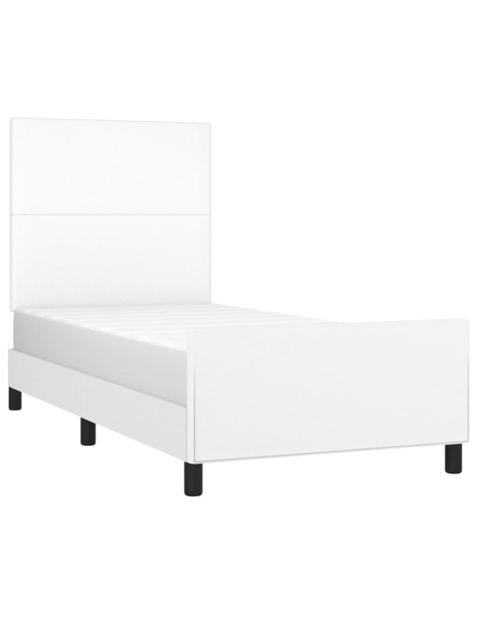 Rám postele s čelem bílý 90x190 cm umělá kůže