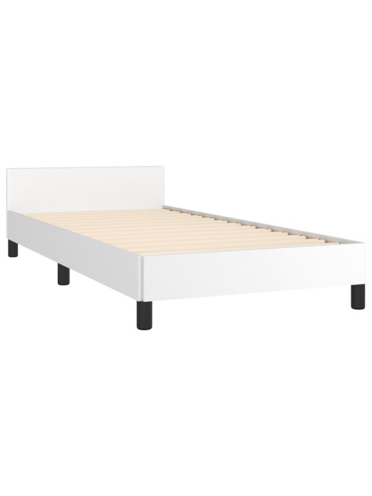 Rám postele s čelem bílý 90x190 cm umělá kůže
