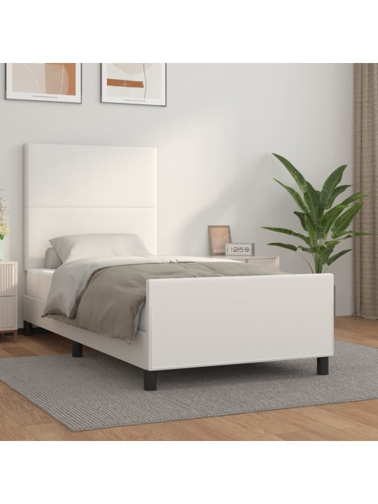 Rám postele s čelem bílý 90x190 cm umělá kůže