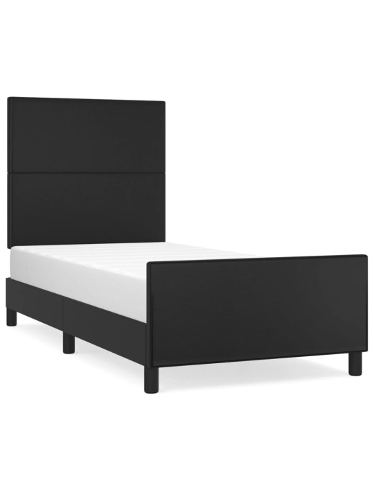 Rám postele s čelem černý 90x200 cm umělá kůže