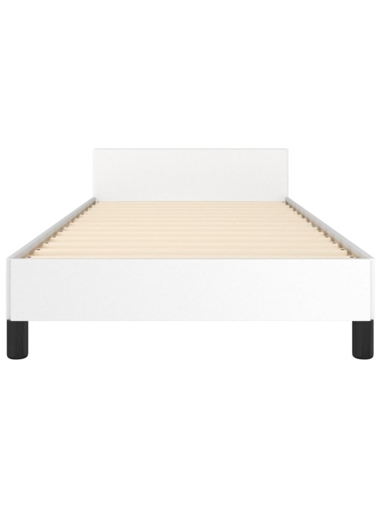 Rám postele s čelem bílý 90x200 cm umělá kůže