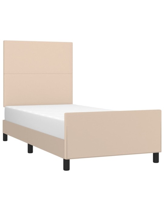 Rám postele s čelem cappuccino 90x200 cm umělá kůže