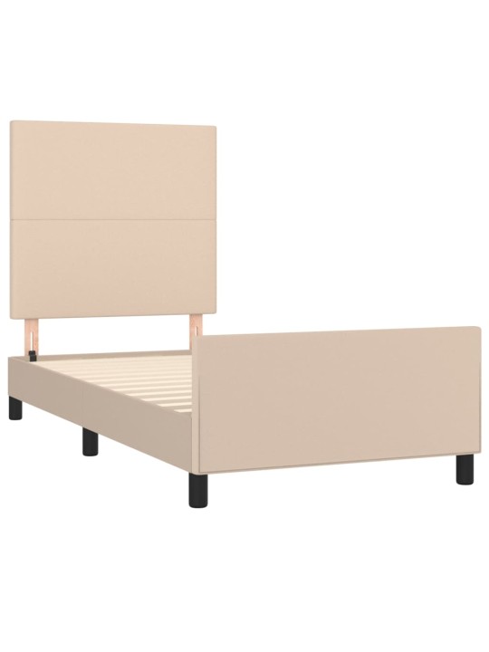 Rám postele s čelem cappuccino 90x200 cm umělá kůže
