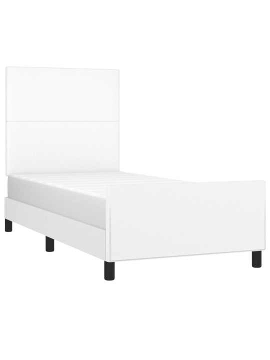 Rám postele s čelem bílý 100x200 cm umělá kůže