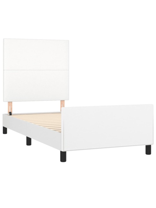 Rám postele s čelem bílý 100x200 cm umělá kůže