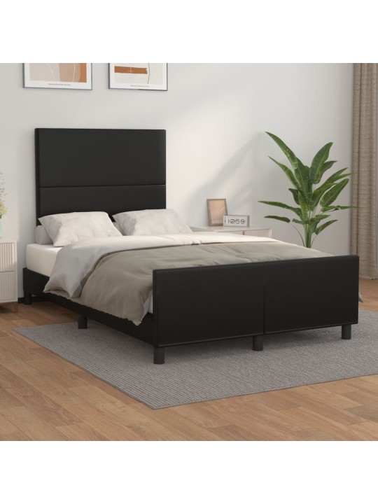 Rám postele s čelem černý 120 x 200 cm umělá kůže
