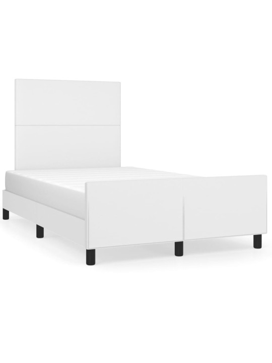 Rám postele s čelem bílý 120x200 cm umělá kůže