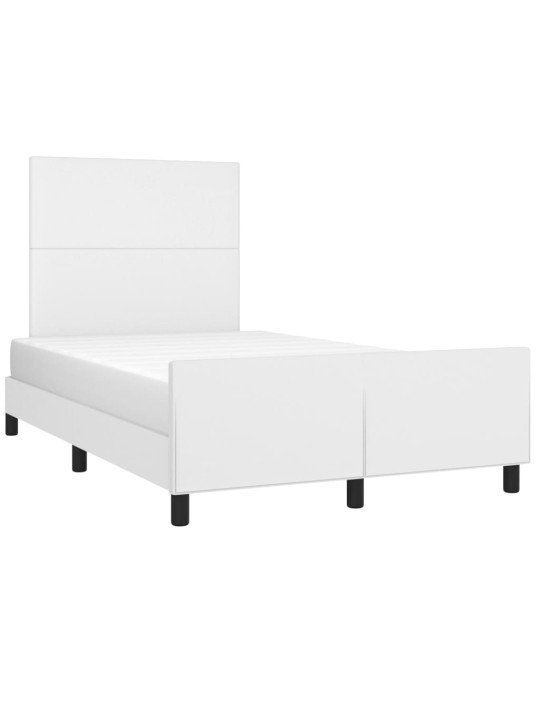 Rám postele s čelem bílý 120x200 cm umělá kůže