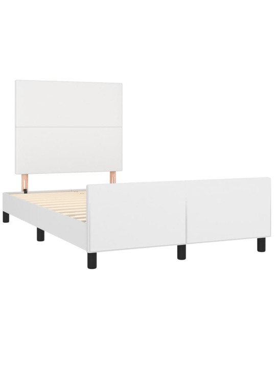 Rám postele s čelem bílý 120x200 cm umělá kůže