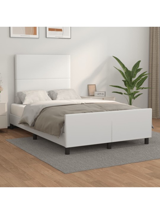 Rám postele s čelem bílý 120x200 cm umělá kůže