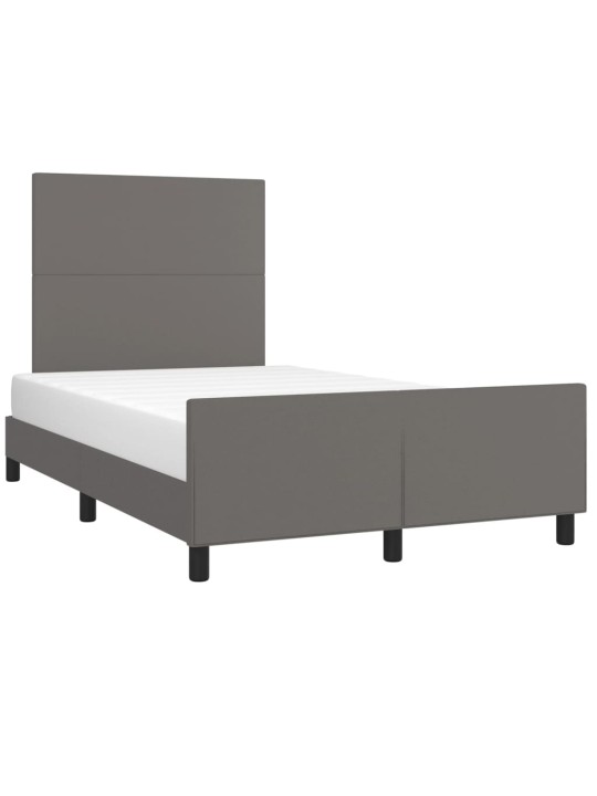 Rám postele s čelem šedý 120x200 cm umělá kůže