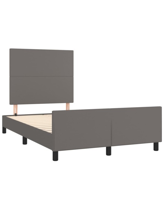 Rám postele s čelem šedý 120x200 cm umělá kůže