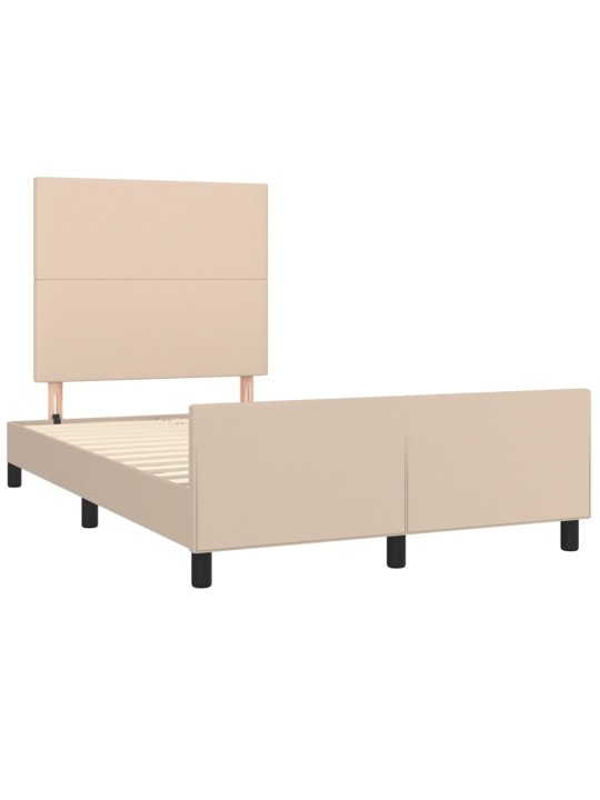 Rám postele s čelem cappuccino 120x200 cm umělá kůže