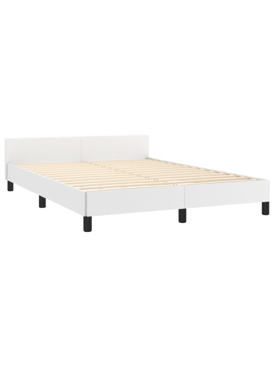 Rám postele s čelem bílý 140x190 cm umělá kůže