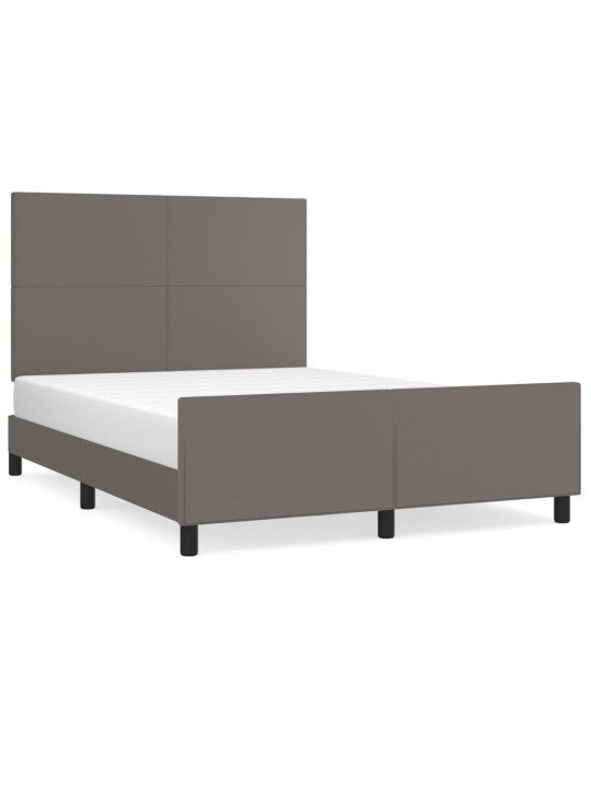 Rám postele s čelem šedý 140x190 cm umělá kůže