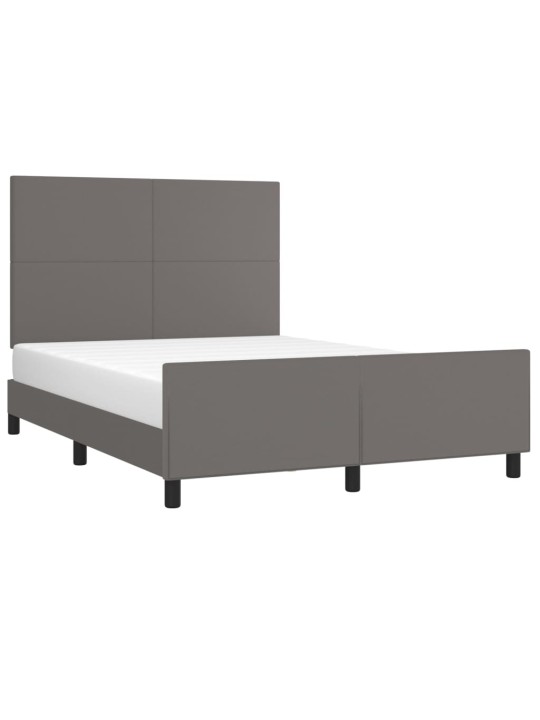 Rám postele s čelem šedý 140x190 cm umělá kůže