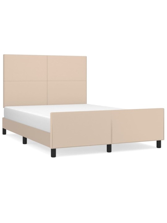 Rám postele s čelem cappuccino 140x190 cm umělá kůže