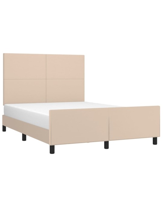 Rám postele s čelem cappuccino 140x190 cm umělá kůže