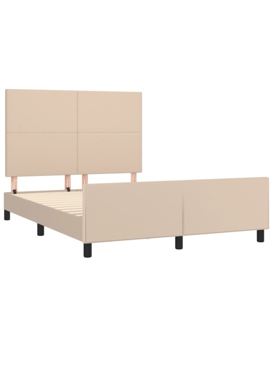 Rám postele s čelem cappuccino 140x190 cm umělá kůže