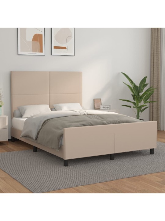 Rám postele s čelem cappuccino 140x190 cm umělá kůže