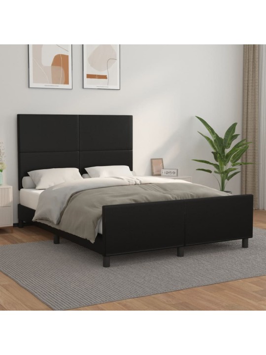 Rám postele s čelem černý 140x200 cm umělá kůže