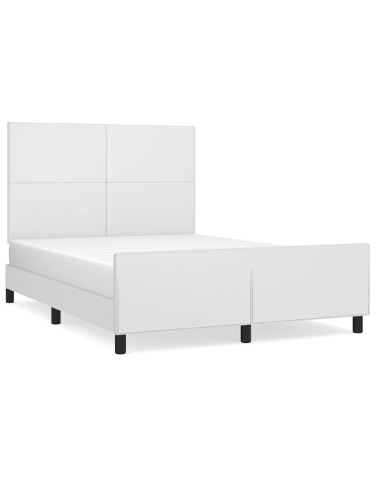 Rám postele s čelem bílý 140x200 cm umělá kůže