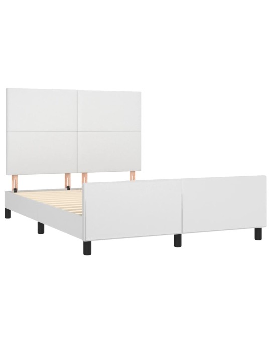 Rám postele s čelem bílý 140x200 cm umělá kůže