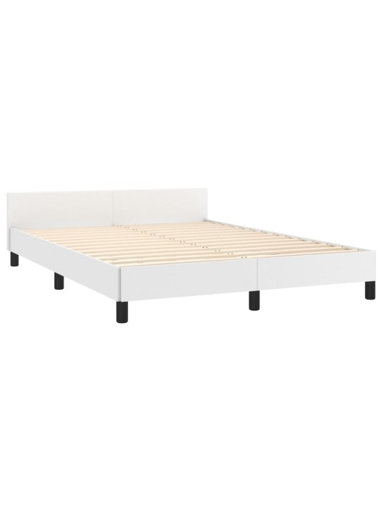 Rám postele s čelem bílý 140x200 cm umělá kůže