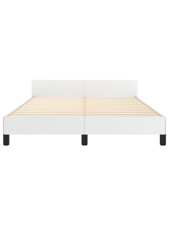 Rám postele s čelem bílý 140x200 cm umělá kůže