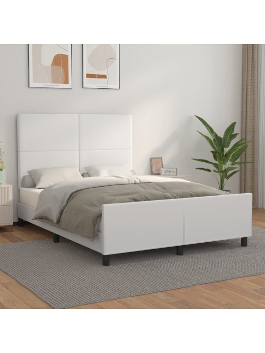 Rám postele s čelem bílý 140x200 cm umělá kůže