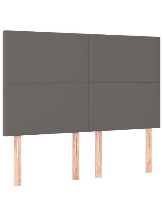 Rám postele s čelem šedý 140x200 cm umělá kůže