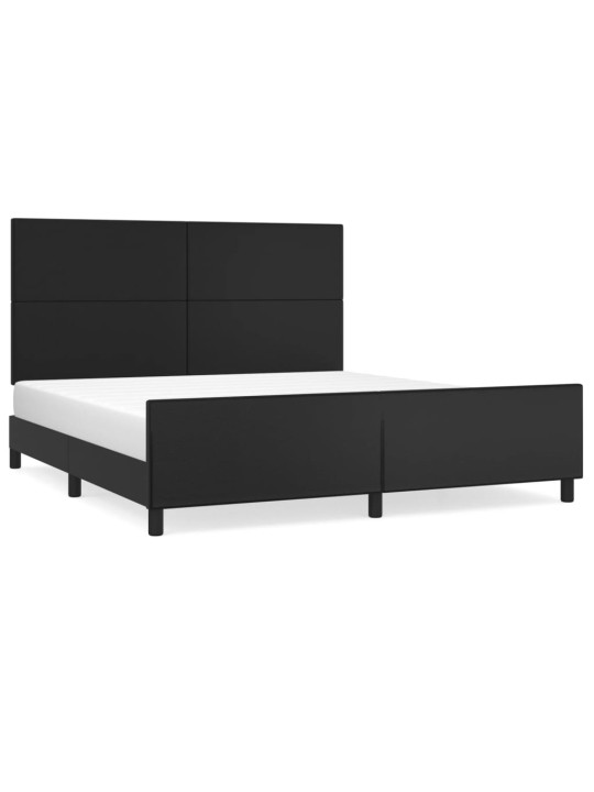 Rám postele s čelem černý 160x200 cm umělá kůže
