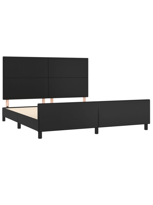 Rám postele s čelem černý 160x200 cm umělá kůže