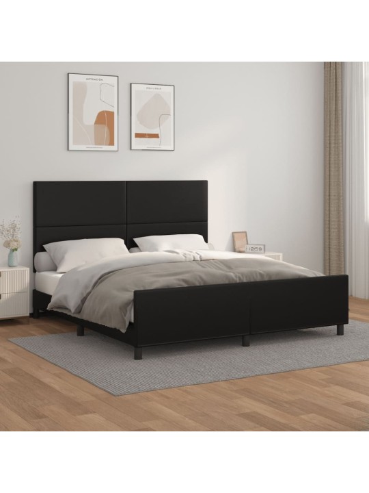 Rám postele s čelem černý 160x200 cm umělá kůže
