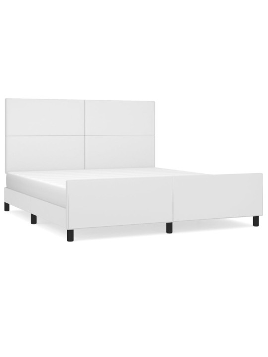 Rám postele s čelem bílý 160x200 cm umělá kůže