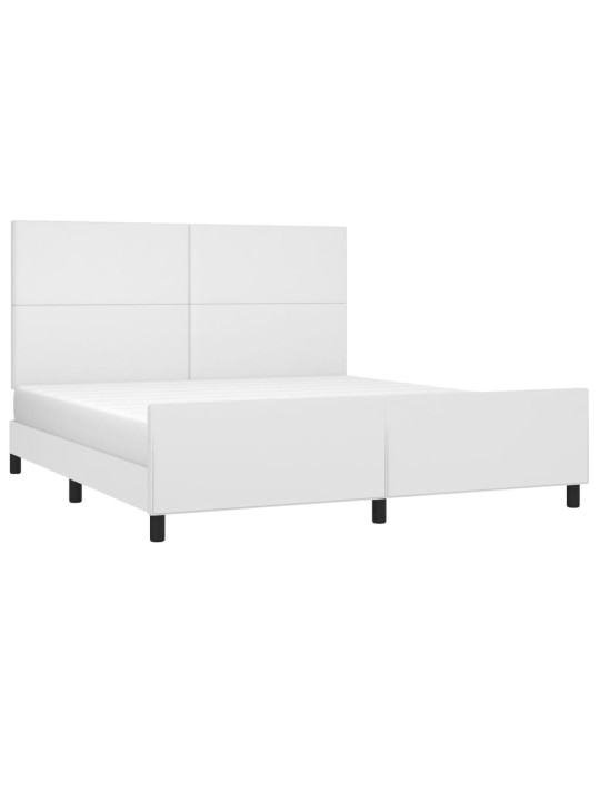 Rám postele s čelem bílý 160x200 cm umělá kůže