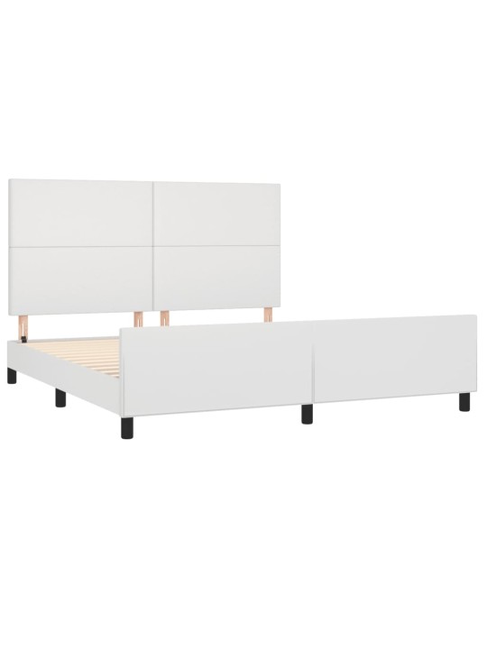 Rám postele s čelem bílý 160x200 cm umělá kůže