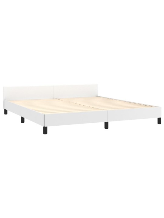 Rám postele s čelem bílý 160x200 cm umělá kůže