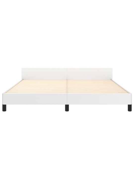 Rám postele s čelem bílý 160x200 cm umělá kůže