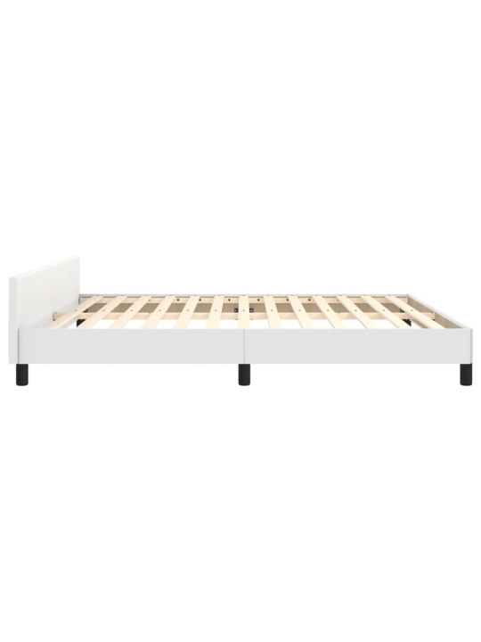 Rám postele s čelem bílý 160x200 cm umělá kůže