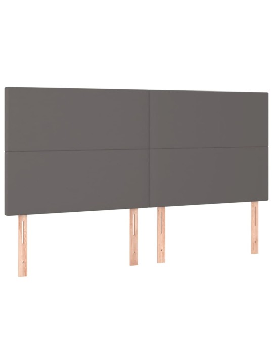 Rám postele s čelem šedý 160x200 cm umělá kůže