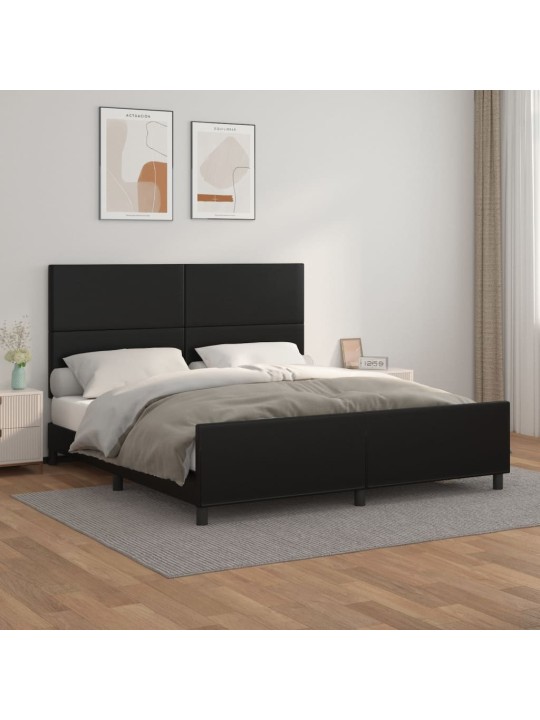 Rám postele s čelem černý 180x200 cm umělá kůže