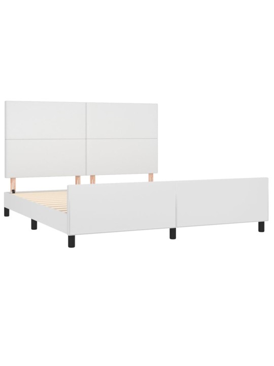 Rám postele s čelem bílý 180x200 cm umělá kůže