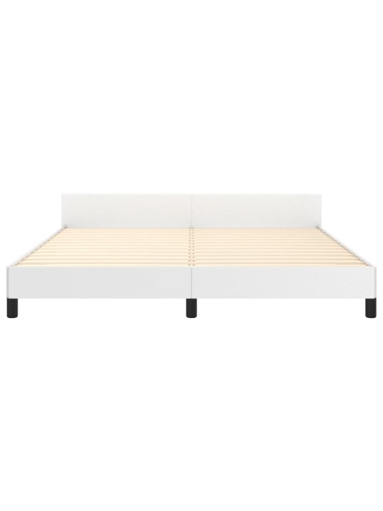 Rám postele s čelem bílý 180x200 cm umělá kůže