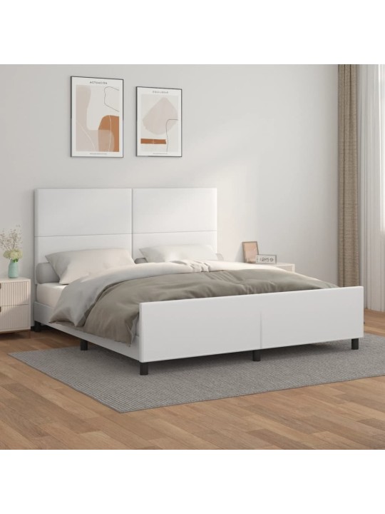 Rám postele s čelem bílý 180x200 cm umělá kůže
