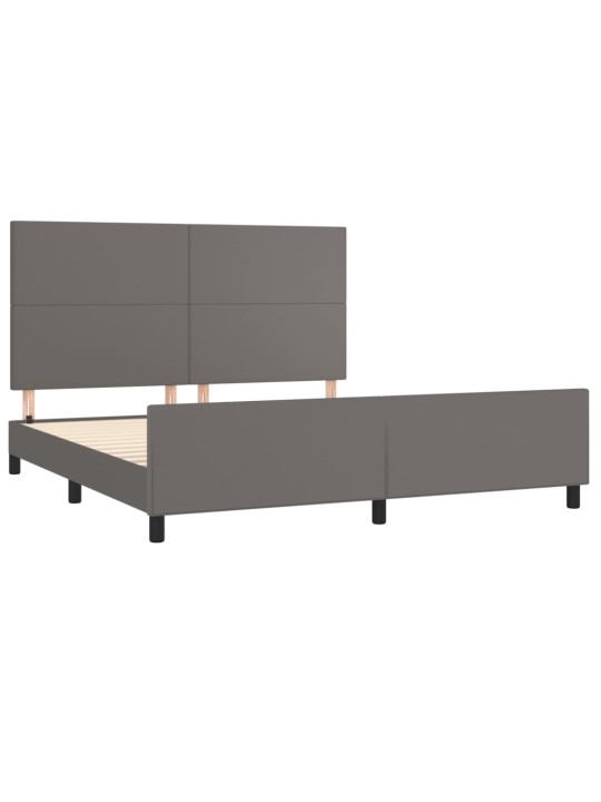 Rám postele s čelem šedý 180x200 cm umělá kůže