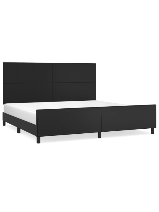 Rám postele s čelem černý 200x200 cm umělá kůže