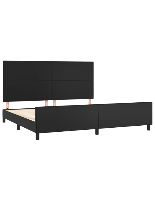 Rám postele s čelem černý 200x200 cm umělá kůže