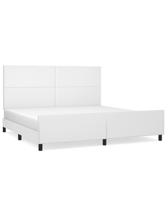 Rám postele s čelem bílý 200x200 cm umělá kůže